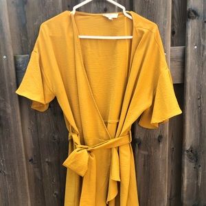 Super cute golden yellow wrap dress